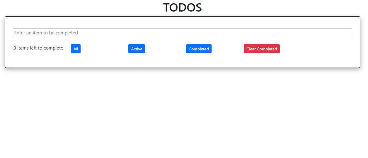 A Screenshot of my ToDo list project